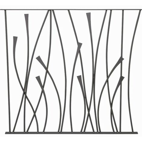 Deco Fer Forge – Panneau floral en fer forgé à souder – Hauteur 970mm – Largeur 1120mm – Section ronde Ø12mm – Finition brute à peindre