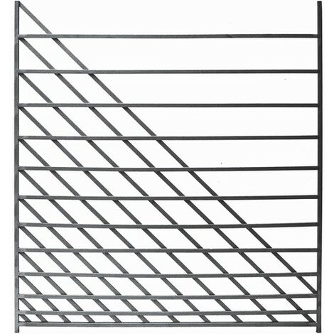 Deco Fer Forge – Panneau géométrique gauche 1000mm x 900mm en fer forgé lisse 12x6mm – À souder pour balustrade et terrasse – Finition brute à peindre