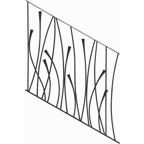 Deco Fer Forge – Panneau rampant floral en acier à souder – Hauteur 1000mm – Largeur 970mm – Tiges Ø12mm pour structures robustes