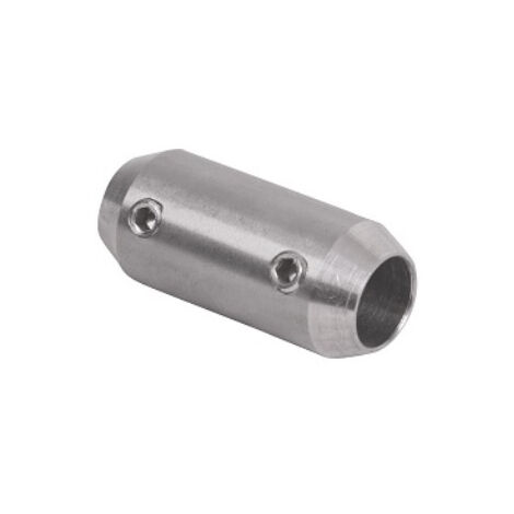Deco Fer Forge – Raccord de jonction pour tube de main courante Ø10mm – Longueur 36mm – Diamètre extérieur 16mm – Inox 316 GR320 pour assemblage sécurisé