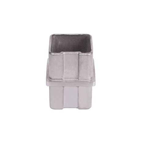 Deco Fer Forge – Raccord pour tube carré 40mm – Connecteur droit inox 316 à coller – Longueur manchon 32mm – Usage intérieur et extérieur