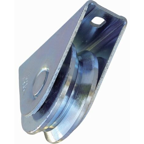 Deco Fer Forge – Roue de portail coulissant Ø60mm – Acier zingué – Charge 150kg – Installation à vis – Pour pose extérieure – Gorge triangulaire