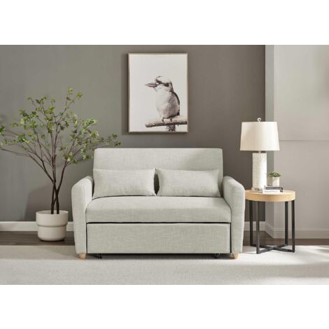 Deco In Paris – Canapé convertible 3 places tissu beige – Dimensions 140x85x87 cm – Couchage 115x190 cm – Système rapido pour gain de place