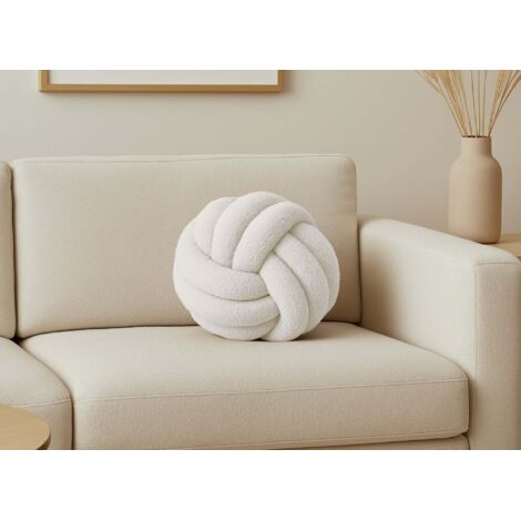 Deco In Paris – Coussin rond décoratif en effet peau de mouton – Diamètre 28 cm – Rembourrage mousse – Revêtement 97 % polyester, 3 % élasthanne