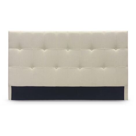 Deco In Paris – Tête de lit capitonnée en tissu beige 140 cm – Largeur 151 cm – Hauteur 88 cm – Structure bois MDF