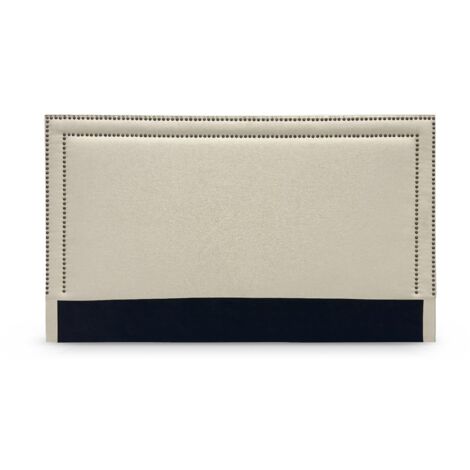 Deco In Paris – Tête de lit cloutée 140 cm en tissu lin beige – Hauteur 88 cm – Design contemporain avec rembourrage moelleux – Élégance pour chambre