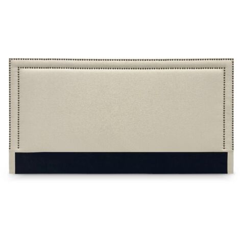 Deco In Paris – Tête de lit cloutée en tissu lin beige 160 cm – Largeur 171 cm – Hauteur 88 cm – Rembourrage moelleux pour confort optimal