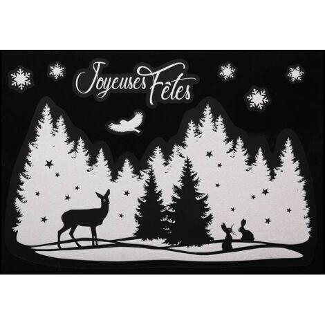 Deco in vetro con paesaggio glitterato 29 x 40 cm - Feeric lights & christmas