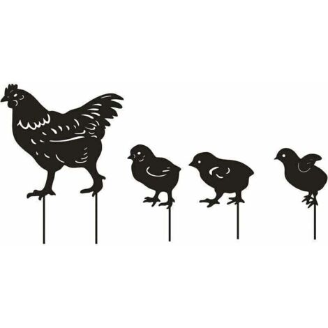 Deco Jardin Exterieur Metal, Poulet Yard Art Jardin Statues Métalliques Déco Décoration de Jardin pelouse Chemin Trottoir Jardin