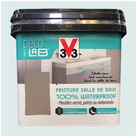 Déco LAB Peinture Salle de bain 100% Waterproof V33 Galet 0,75 L