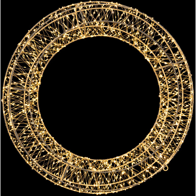 Déco lumineuse Couronne en métal blanc 1440 led Blanc chaud d 50 cm - Feeric Christmas