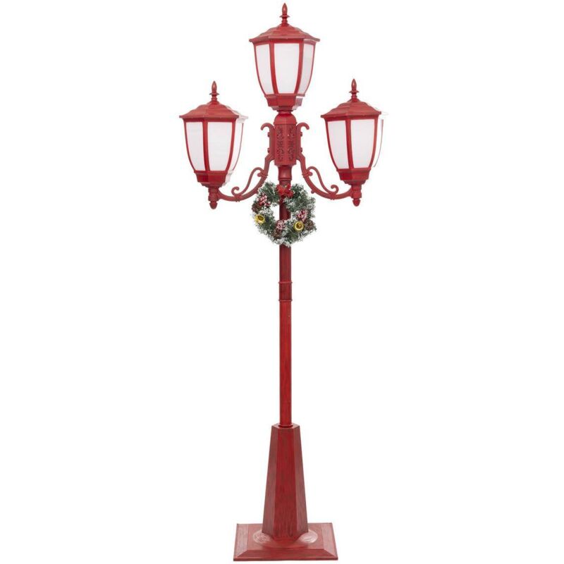 Fééric Lights And Christmas - Déco lumineuse intérieur Lampadaire Rouge 3 Lanternes 158 led - Feeric Christmas