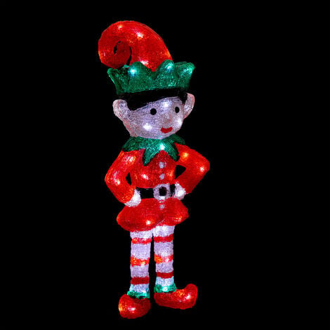 FÉÉRIC LIGHTS AND CHRISTMAS Lutin de Noël lumineux H50 cm extérieur - Rouge