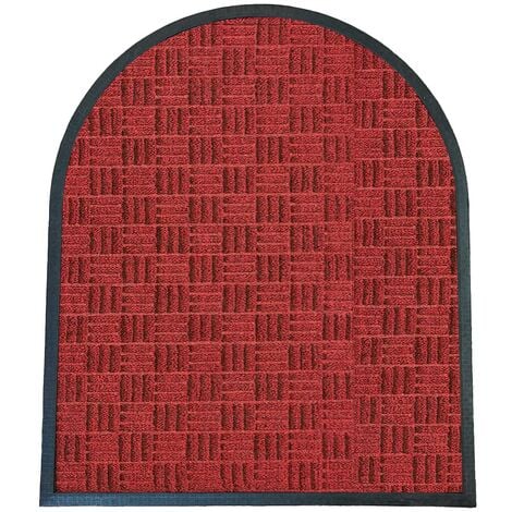 deco-mat Zerbino per esterno + interno HR 75 x 90 cm, rosso, antiscivolo,  resistente alle intemperie, con setole robuste, per esterni