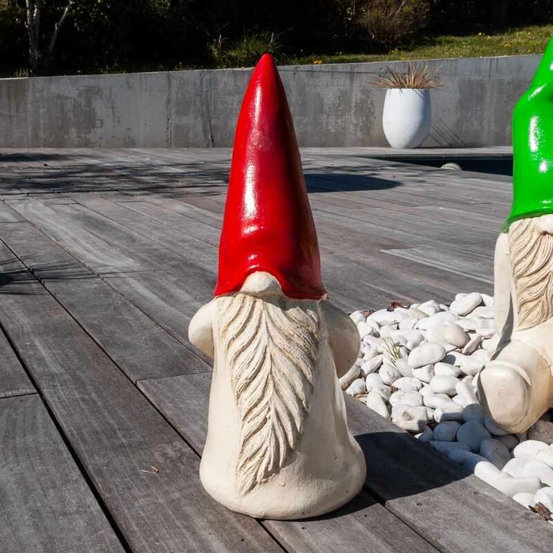 Wanda Collection - Déco moderne gnome jardin 50 cm rouge - Rouge