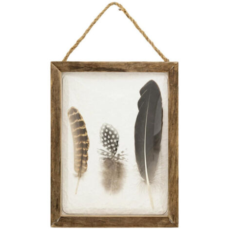Déco Murale Bombée Plumes "Jonas" 34cm Marron