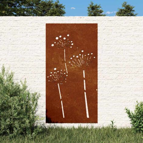 Déco murale  Décoration murale jardin 105x55 cm acier corten design de fleur 20497