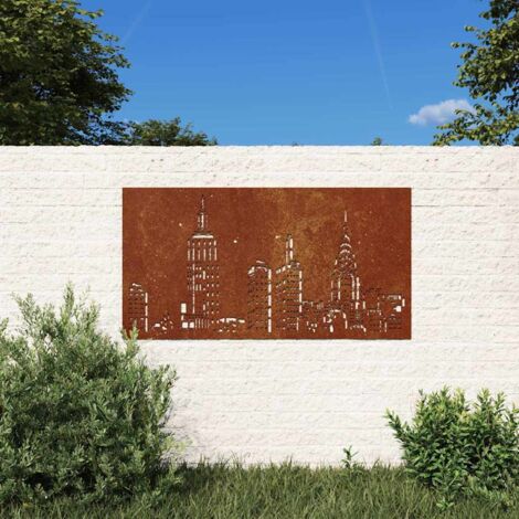 Déco murale  Décoration murale jardin 105x55cm acier corten design d'horizon 59380