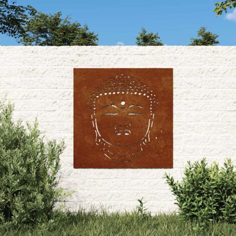 Déco murale  Décoration murale jardin 55x55 cm motif de tête de bouddha 87830