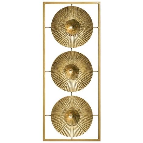 DÉCO MURALE EN MÉTAL - 25 X 61 CM - DORÉ ATMOSPHERA