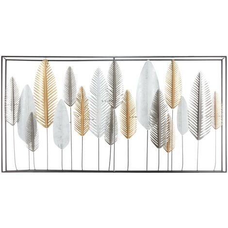 Déco murale Feuilles métal 134x68cm - Atmosphera créateur d'intérieur