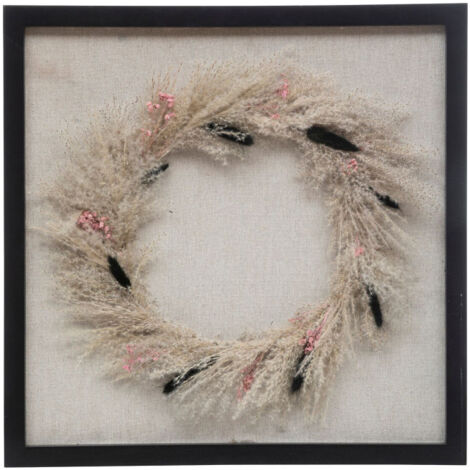 Déco Murale Fleurs Séchées "Nia" 55cm Noir