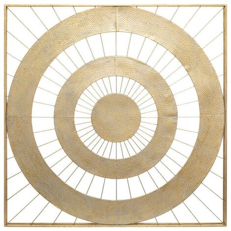 Déco murale métal Louise 90x90cm Atmosphera - Or