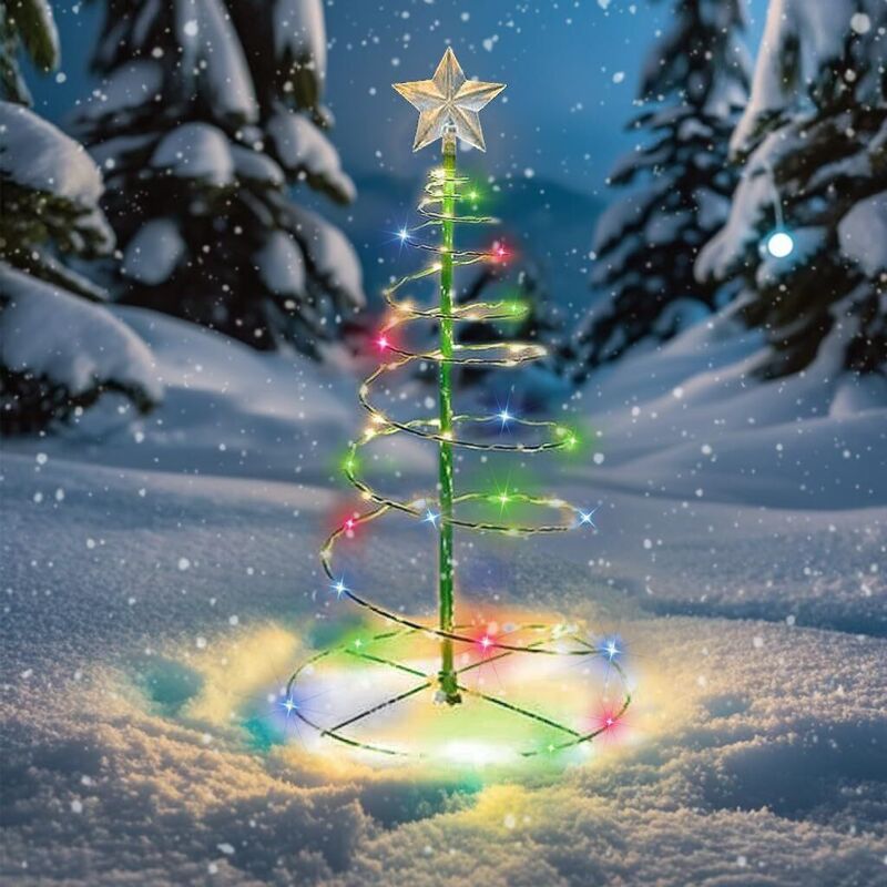 Deco noel exterieur,Guirlande solaire extérieure pour jardin, sapin de Noël extérieur, lumière solaire, lumières solaires intégrées, décoration de