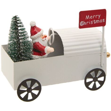 Déco Noël Petite Voiture en métal H 11 cm - Feeric Christmas