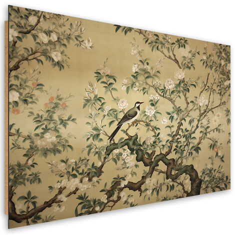 Deco panel picture, Bird Abstract Chinoiserie - 100x70