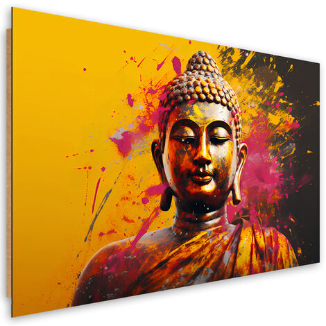 Deco panel picture, Buddha on abstract background - 100x70