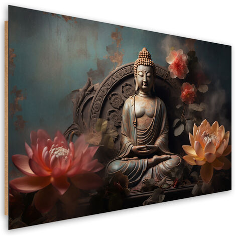 Deco panel picture, Buddha Zen Flowers - 120x80
