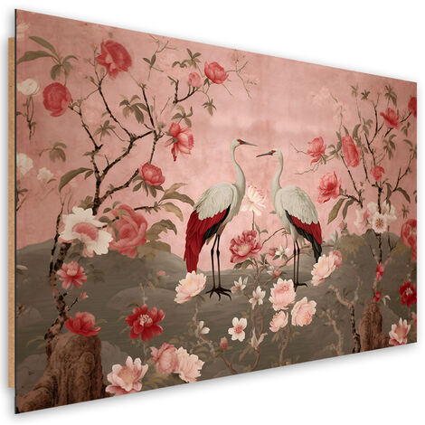 Deco panel picture, Chinoiserie Flowers and Birds - 60x40