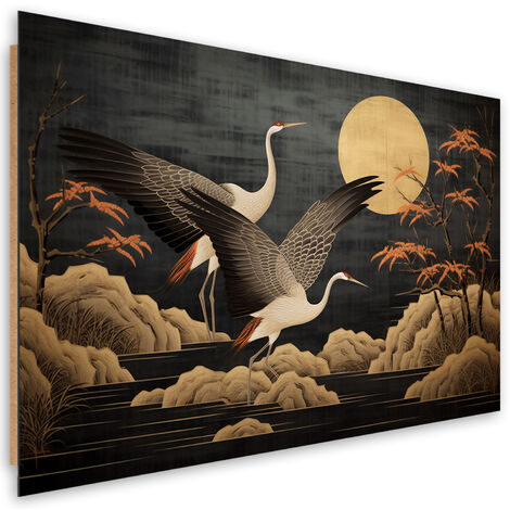 Deco panel picture, Peacocks against the moon - 100x70