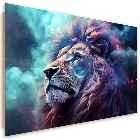 Deco panel print, Lion Abstraction Blue - 100x70