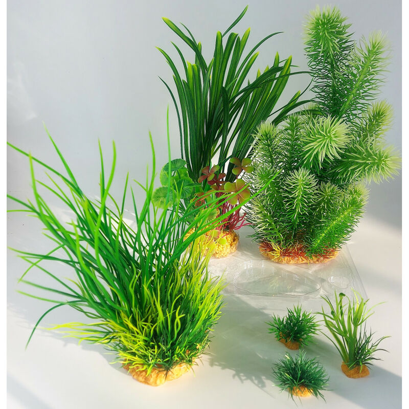 

Deco plantkit idro n°3. Plantas artificiales. 6 piezas. H 28 cm. de decoración de acuario.