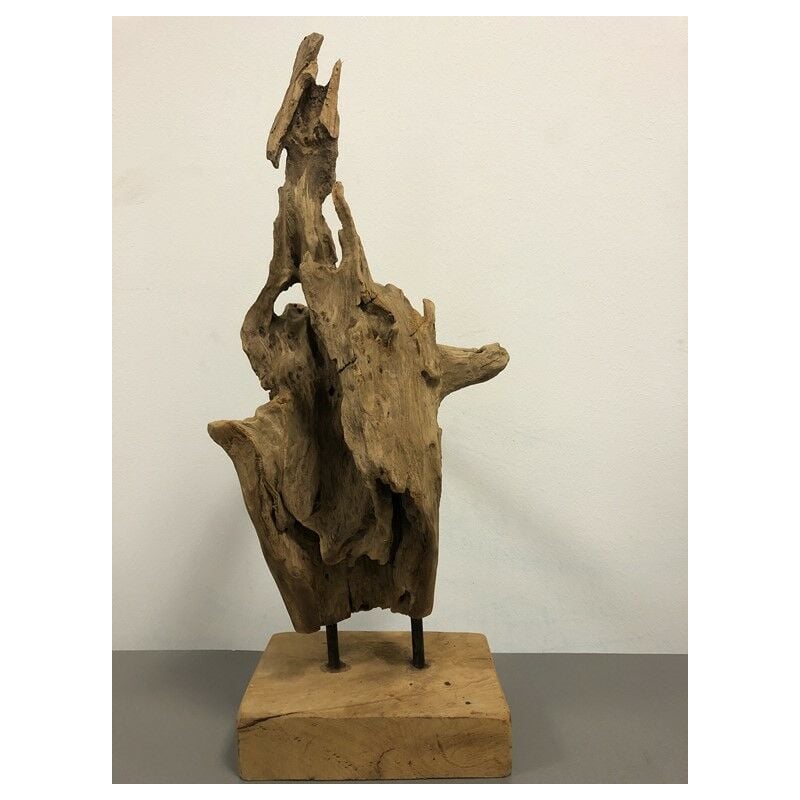 Decoration racine de teck Rootsy 450 à 550mm : objet decoratif en teck indonesien