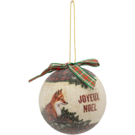 Déco Sapin Boule de Noël D 7.4 cm Joyeux Noël effet givré - Feeric Christmas