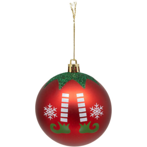 Déco Sapin Boule de Noël D 8 cm Rouge et Vert - Feeric Christmas