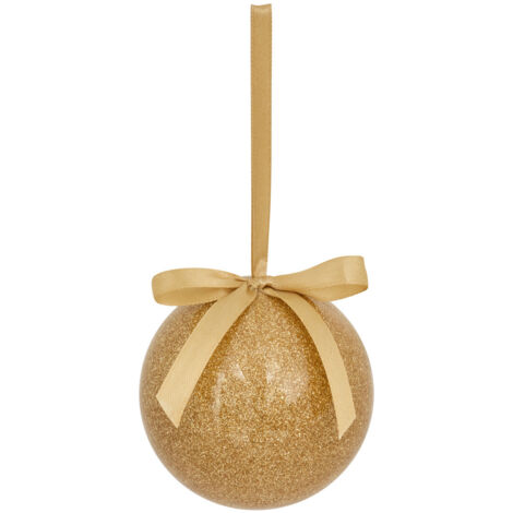 Déco Sapin Boule de Noël Or pailleté D 7.5  cm - Feeric Christmas