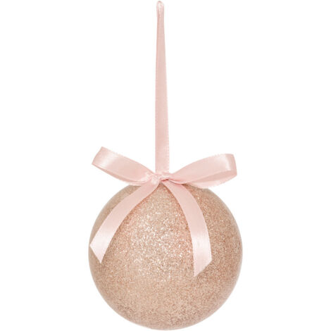 Déco Sapin Boule de Noël Rose pailleté D 7.5 cm - Feeric Christmas