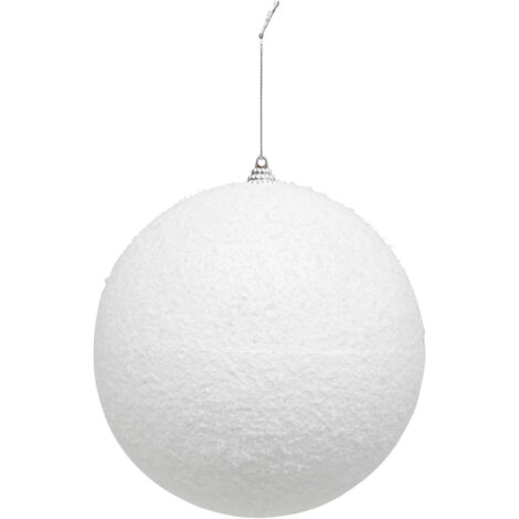 Déco Sapin Boule de Noël XL D 15 cm Blanc enneigé - Feeric Christmas