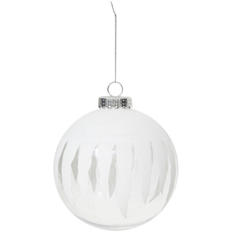 Déco Sapin Boule de Noël XL D 15 cm coulée de Neige - Feeric Christmas