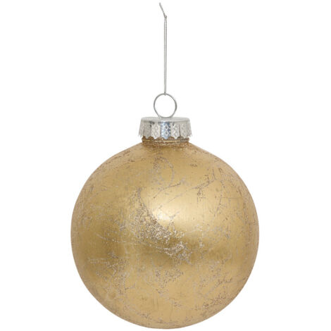 Déco Sapin Boule de Noël XL D 15 cm Doré effet métal - Feeric Christmas