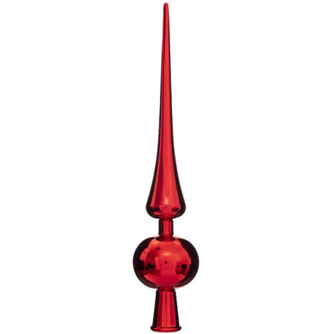 Déco Sapin de Noël Cimier Boule Rouge Brillant - Feeric Christmas