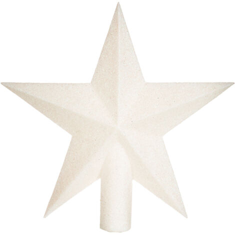 Déco Sapin de Noël Cimier Étoile Blanc Irisé Pailleté - Feeric Christmas