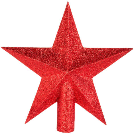 Déco Sapin de Noël Cimier Étoile Rouge Pailleté - Feeric Christmas