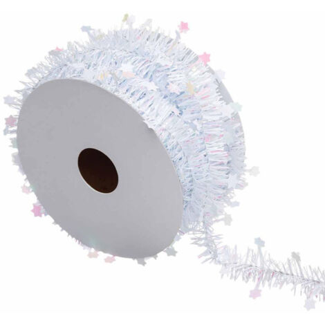 Deco sapin Guirlande en rouleau fines avec étoiles 3 m Blanc - Feeric Christmas