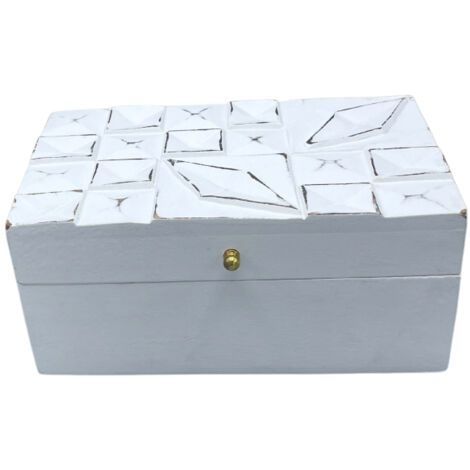 Déco Vintage - Boîte Multi Usages - 22x12x10cm - Diamants Blancs- Vendu par 1