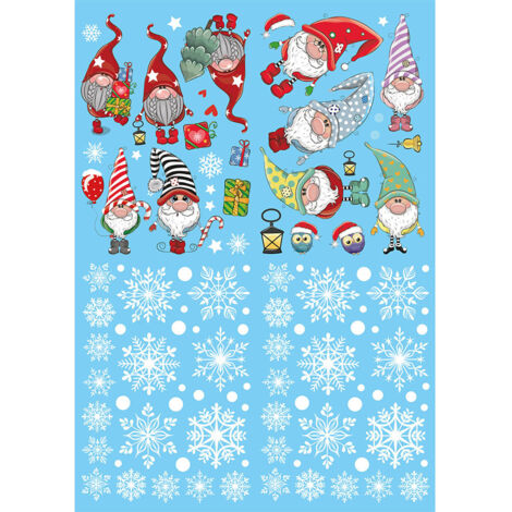 Déco vitrine électrostatique PVC réutilisable Stickers Élan Santa émoël